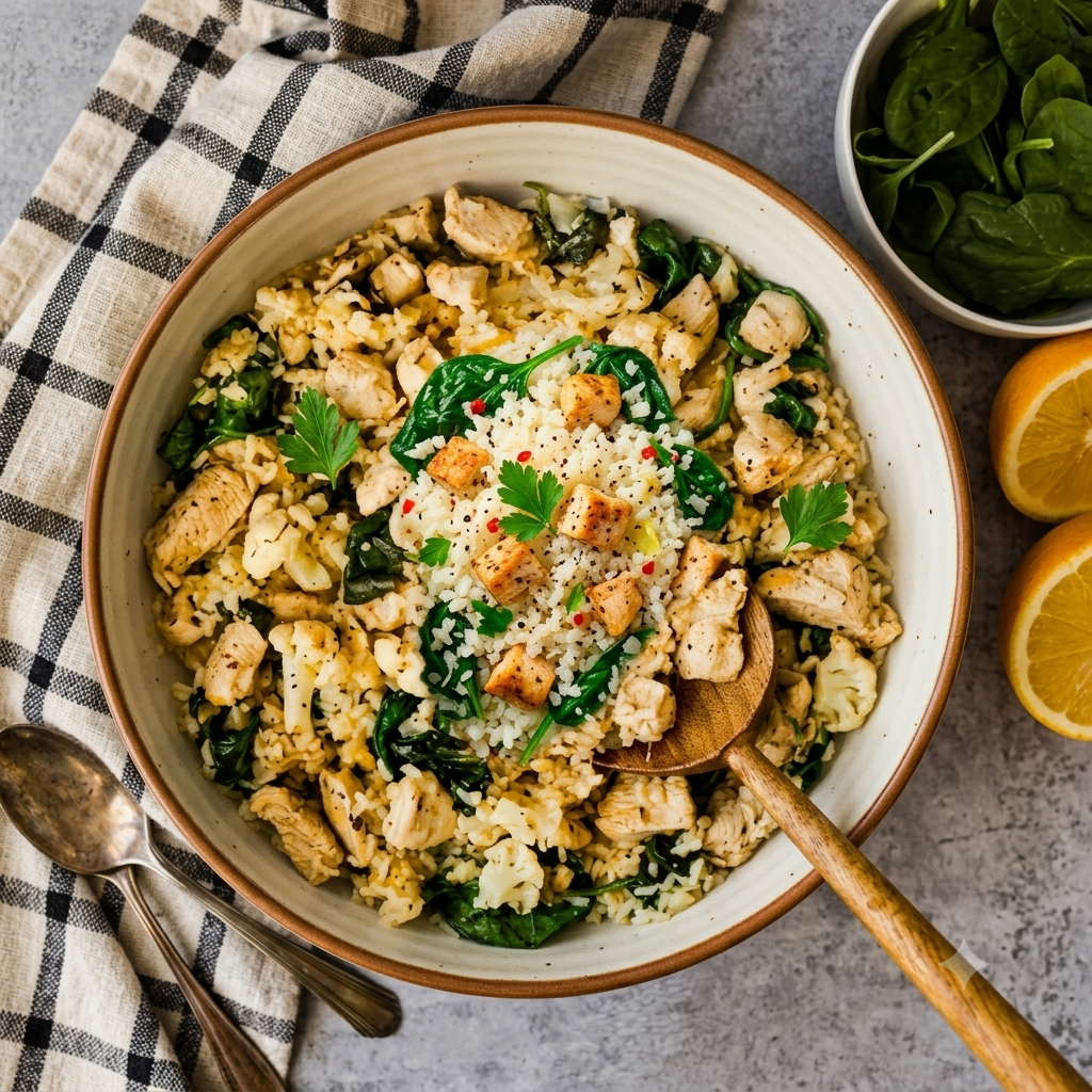Cauliflower Rice Spinach & Chicken - Pc