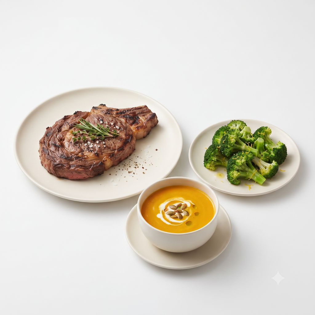 Package:Steak+Broccoli+Pumpkin Soup