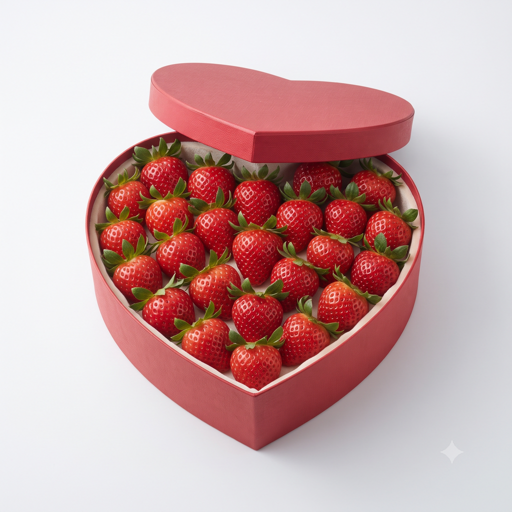 Strawberry Heart Shape Box